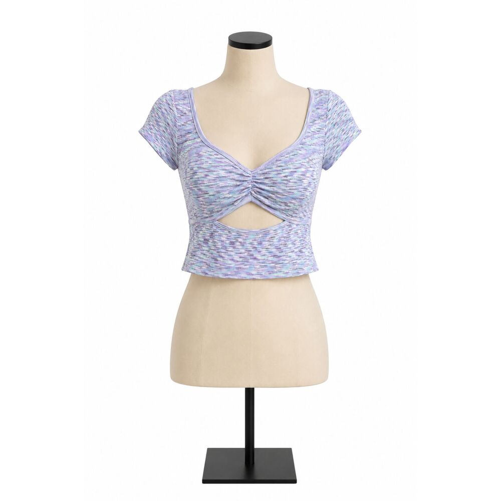 Aeropostale Space Dye Twist Front Cutout Crop Top Size Large | Y2K